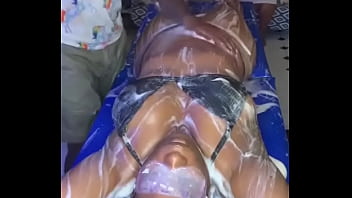 Beautiful petite gets a sweet hot bath