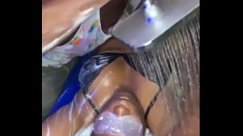 Beautiful petite gets a sweet hot bath