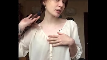 Passionately masturbating pussy with a dildo