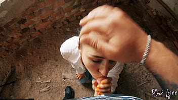 Pov long haired teen facefucked in abandoned building