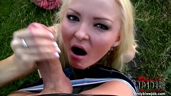 Enjoying a blowjob on the hill