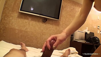 Sexy asian milf enjoys sucking a hairy dick with her dirty mouth dick and swallow