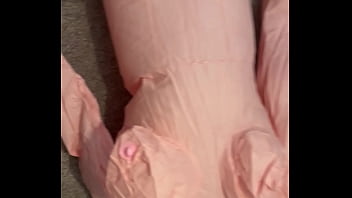 Pumping up a large blow up doll