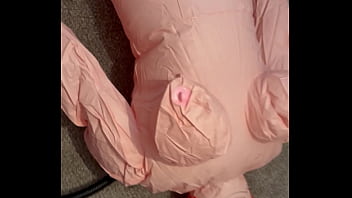 Pumping up a large blow up doll