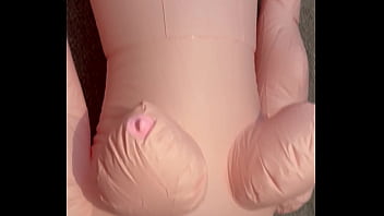 Pumping up a large blow up doll