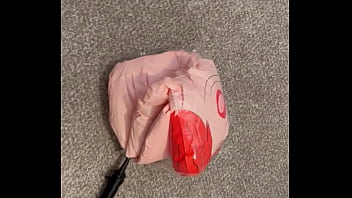 Pumping up a large blow up doll