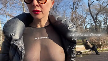 She bared her breasts in the crowded streets public