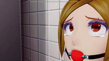 Tied up in the restroom for lesbian fun