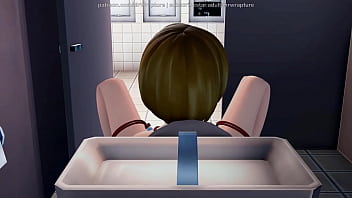 Tied up in the restroom for lesbian fun