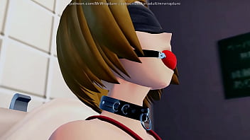 Tied up in the restroom for lesbian fun