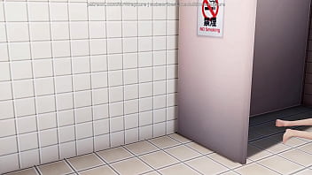 Tied up in the restroom for lesbian fun