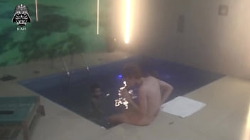 Threesome with friends in the motel pool part 1