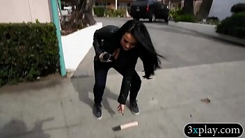 Guy in blindfold fucks twat with a dildo