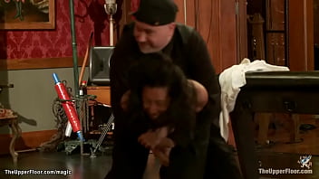 Three hot slaves bella rossi and juliette march and ebony nikki darling battle it out for their place in the hierarchy and fuck in the upper floor