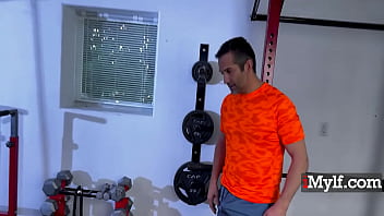 Milf gets the trainer's tempting touch