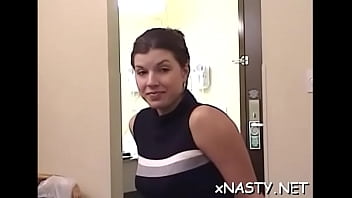 Classy brunette slut getting her tight copher fucked