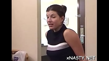 Classy brunette slut getting her tight copher fucked