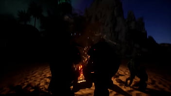 Wild life group sex by the fire