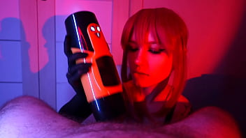 I satisfy him with our new sex toy and finish with a blowjob