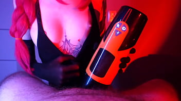 I satisfy him with our new sex toy and finish with a blowjob