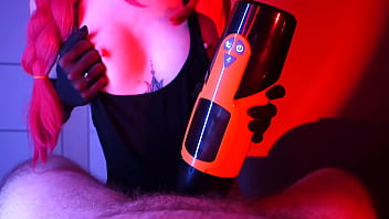 I satisfy him with our new sex toy and finish with a blowjob