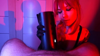 I satisfy him with our new sex toy and finish with a blowjob