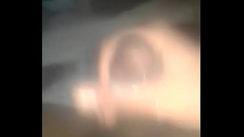 Black cock cumming and hits phone