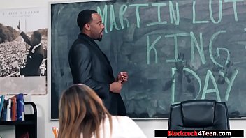 Slut babe fucking her black instructor after class