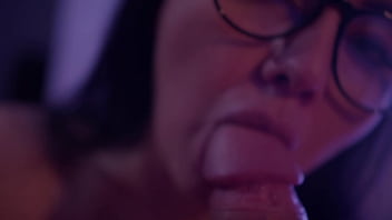 Dissolute milf gives blowjob her husband's