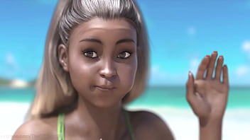 Ebony giantess vore on the beach