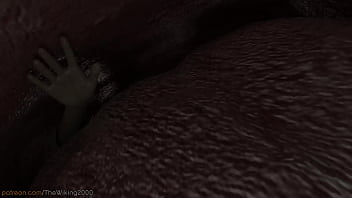 Ebony giantess vore on the beach