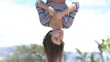 Ebony giantess vore on the beach