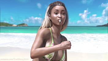 Ebony giantess vore on the beach