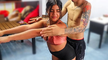 Little stepsister indian asks for help to exercise her stepbrother helps her Little stepsister indian asks for help to exercise her stepbrother helps her