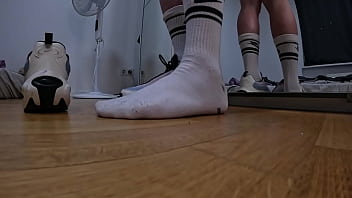 Boy feet sweaty socks & soles after gym gay feet footfetish sneaker pov