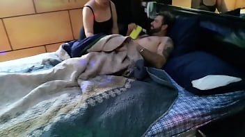 Mom surprises her stepson watching porn on his cell phone they end up fucking hard