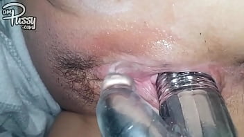 Real wife fucks vibrating sex toy at home