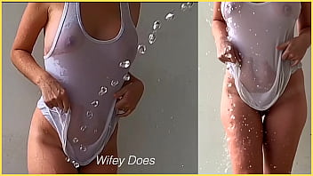 Sample milf has braless exposure to water Sample milf has braless exposure to water