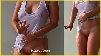 Sample milf has braless exposure to water Sample milf has braless exposure to water