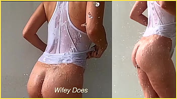Sample milf has braless exposure to water Sample milf has braless exposure to water