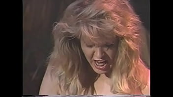 Hot blonde 80s porn queen in sexy lingerie has strap on fuck with her girlfriend