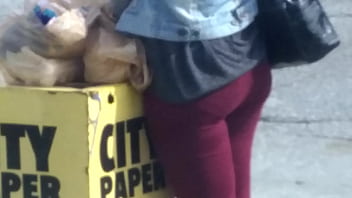 Single black mom catching the bus after shopping