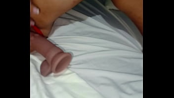 Pov playing with a mature milf's pussy i put a huge dildo in her while i masturbate her clitoris with a vibrator