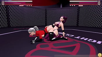 Geraldine vs rhona kyfc sexfight strap on sex fight game video match lesbian
