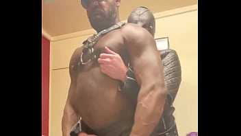 Black Bodybuilder Dominates White Leather Clad Sub In Nipple Play Scenes thumbnail