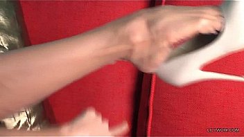 Sexy blonde chick lilywow in thinnest vintage nylons