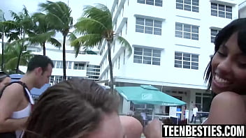 Asian teens enjoy a facial pov after a teasing session