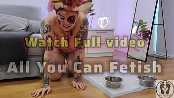 Promo pooch rubbing couch and masturbates with special dildo