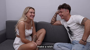 Sizzling heat in his playful smoking hot gf sucks cock and gets her face covered in cum