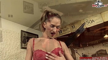 Assfuck in red fishnet stockings with a skinny brown hair woman Assfuck in red fishnet stockings with a skinny brown hair woman